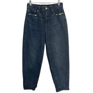 American Eagle RELAXED MOM JEANS Womens 4R Blue Dark Wash High Rise 100% Cotton